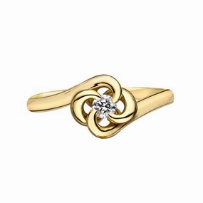 Shaun Leane Entwined 18ct Yellow Gold 0.10ct Diamond Petal Ring
