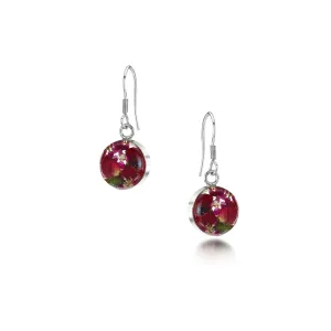 Shrieking Violet Earrings Bohemia Round Poppy & Rose Silver Drops D