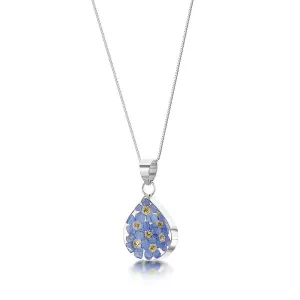 Shrieking Violet Necklace Forget Me Not Medium Teardrop Silver