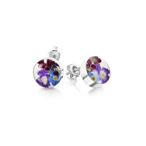 Shrieking Violet Purple Haze Sterling Silver Round Stud Earrings
