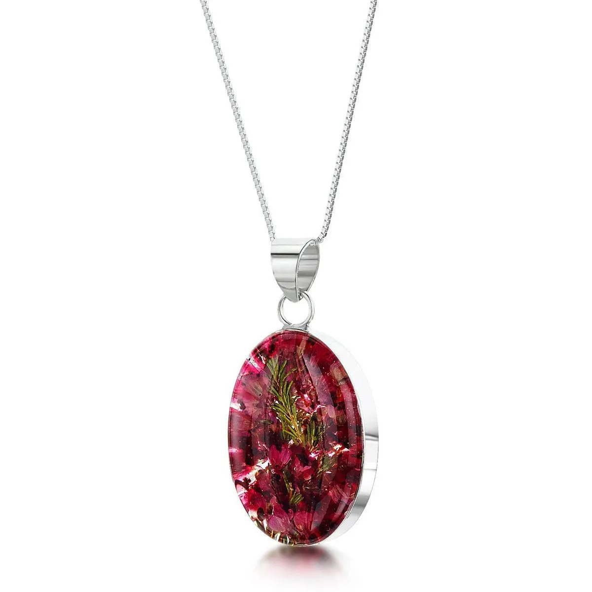 Shrieking Violet Sterling Silver Heather Medium Oval Necklace