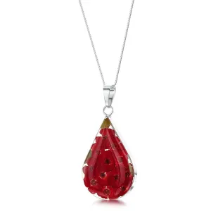 Shrieking Violet Sterling Silver Poppy Medium Teardrop Necklace