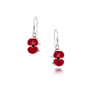 Shrieking Violet Sterling Silver Poppy Oval Drop Earrings