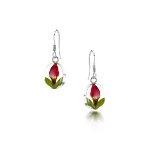 Shrieking Violet Sterling Silver Rose Medium Oval Drop Earrings