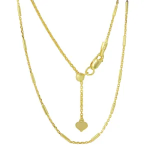 Silver 925 Gold Plated Adjustable Bar Slider Chain - DIN00030GP