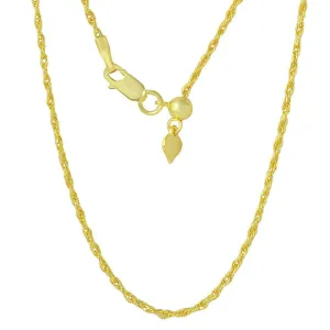 Silver 925 Gold Plated Adjustable Rope Slider Chain - DIN00029GP