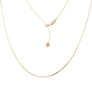 Silver 925 Gold Plated Adjustable Snake Square Slider Chain with Bead - DIN00027GP