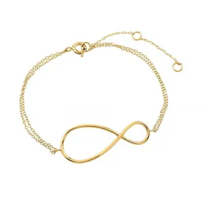 Silver 925 Gold Plated Exaggerated Infinity Sign Bracelet - STB00496GP