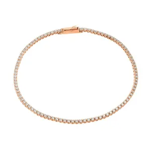 Silver 925 Gold Plated Multiple 1.7mm Circle Clear Tennis Micro Pave CZ Bracelet - GMB00009RGP