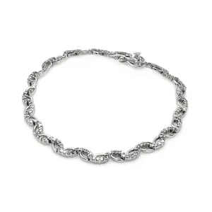 Silver 925 Multiple Stones Tennis CZ Pearl Bracelet - BGB00092