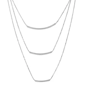 Silver 925 Rhodium Plated 3 Bar Necklace - DIN00050RH