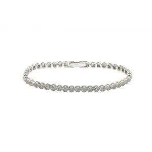 Silver 925 Rhodium Plated 4mm Multiple Circle Clear Tennis Micro Pave CZ Bracelet - GMB00007