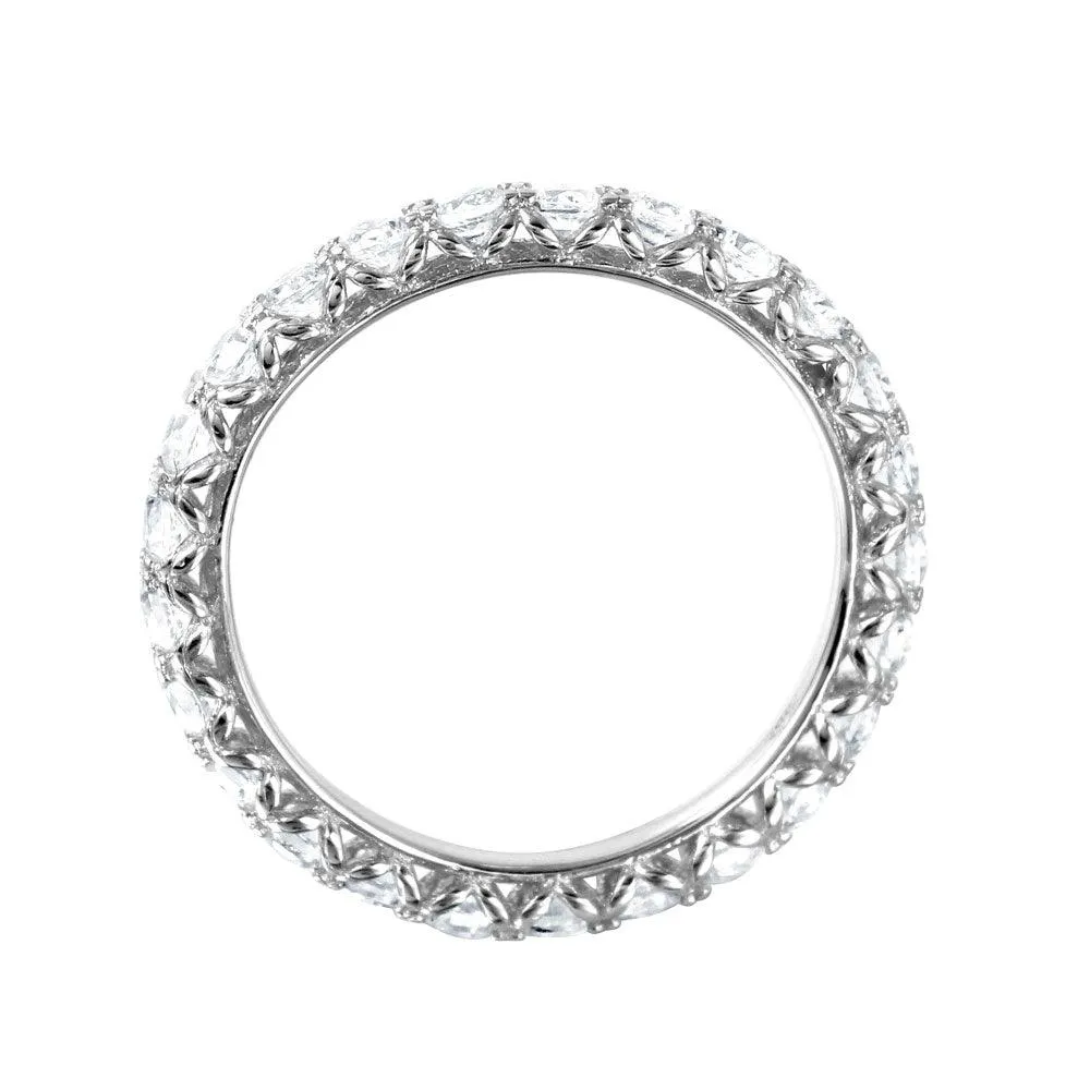 Silver 925 Rhodium Plated CZ Infinity Ring - GMR00066
