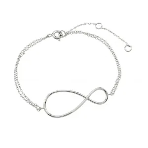 Silver 925 Rhodium Plated Exaggerated Infinity Sign Bracelet - STB00496RHD