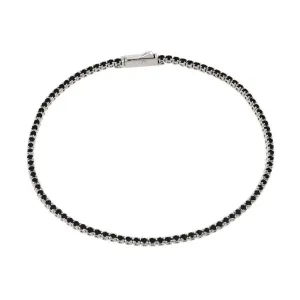 Silver 925 Rhodium Plated Multiple 1.7mm Circle Black Tennis Micro Pave CZ Bracelet - GMB00009RH-BLK