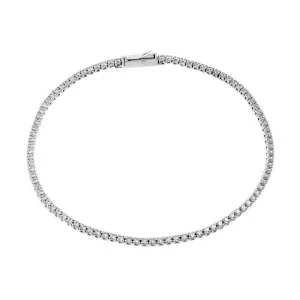 Silver 925 Rhodium Plated Multiple 1.7mm Circle Clear Tennis Micro Pave CZ Bracelet - GMB00009RH