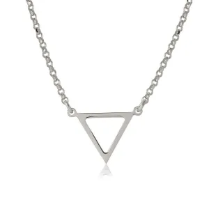Silver 925 Rhodium Plated Open Triangle Charm Necklace - ARN00026RH
