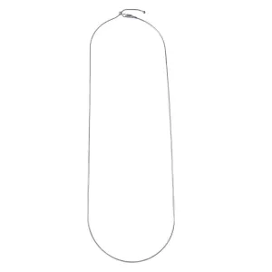 Silver 925 Rhodium Plated Round Snake Slider Adjustable Chain Necklace - DIN00012RH
