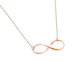 Silver 925 Rose Gold Plated Clear CZ Infinity Pendant Necklace - STP01380RGP