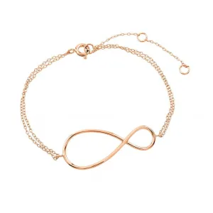 Silver 925 Rose Gold Plated Exaggerated Infinity Sign Bracelet - STB00496RGP