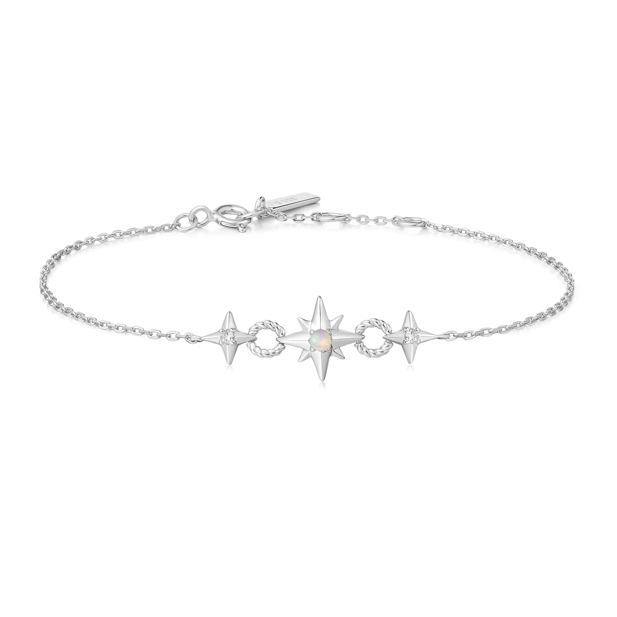 Silver Linked Star Bracelet B063-05H
