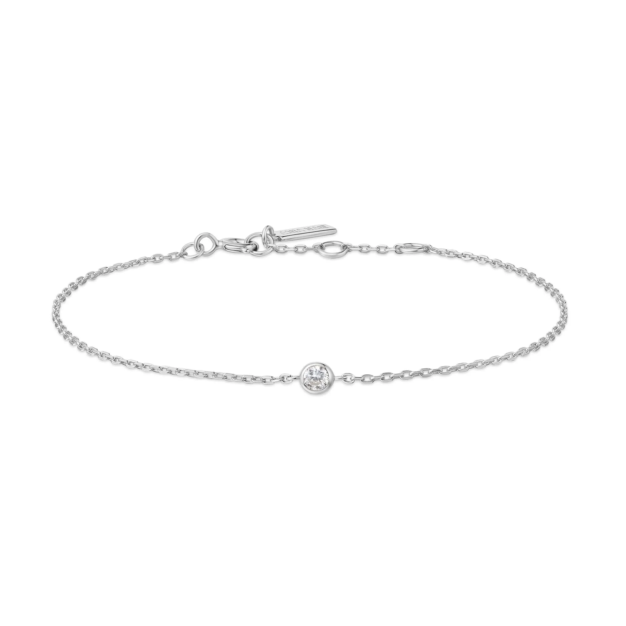 Silver Sparkle Bezel Bracelet B062-01H