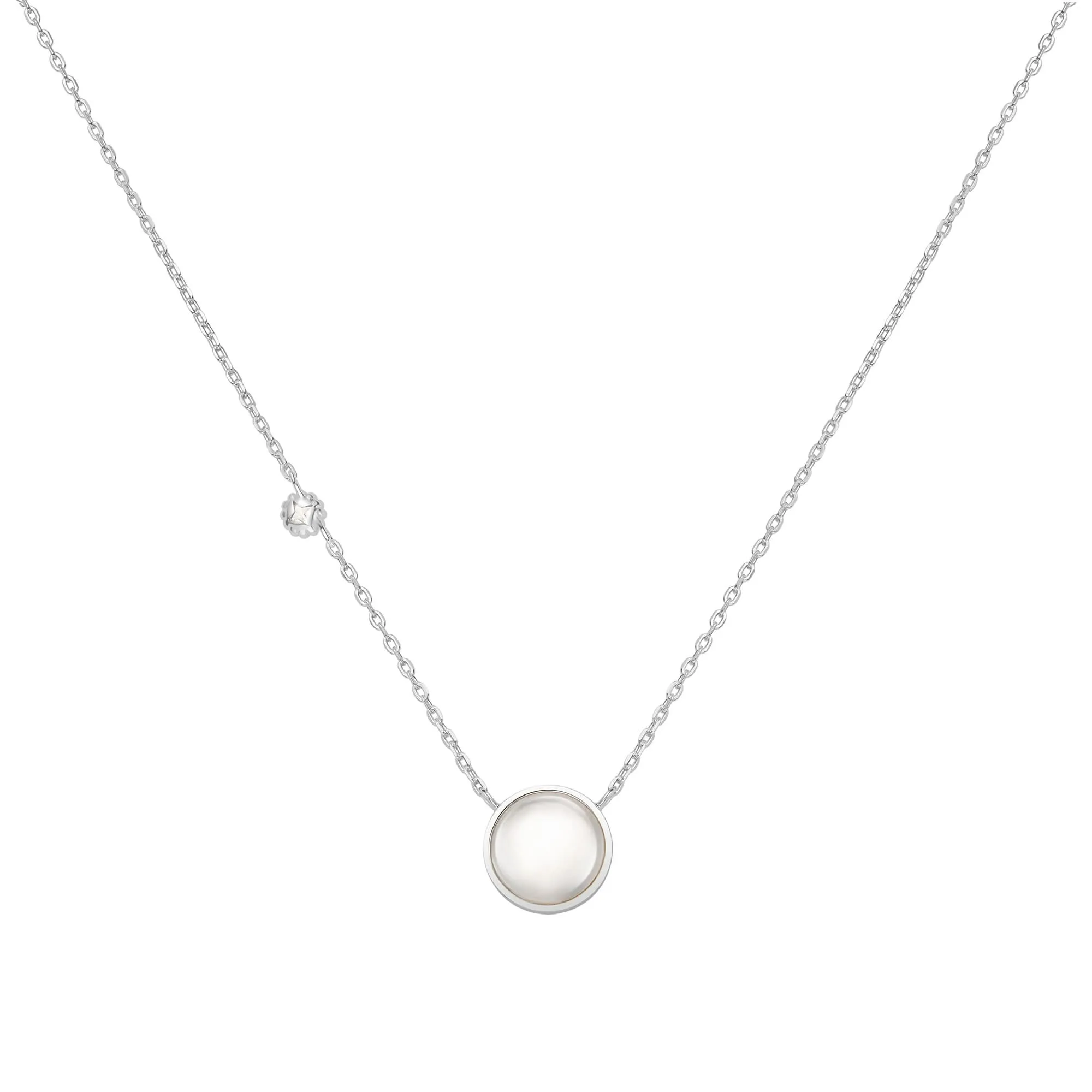 Silver Starry Mother of Pearl Necklace N065-05H