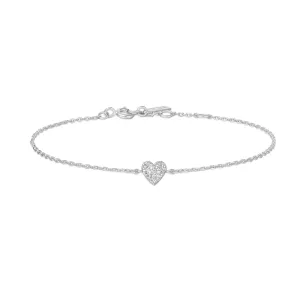 Silver Sweetheart Pav Bracelet B064-01H