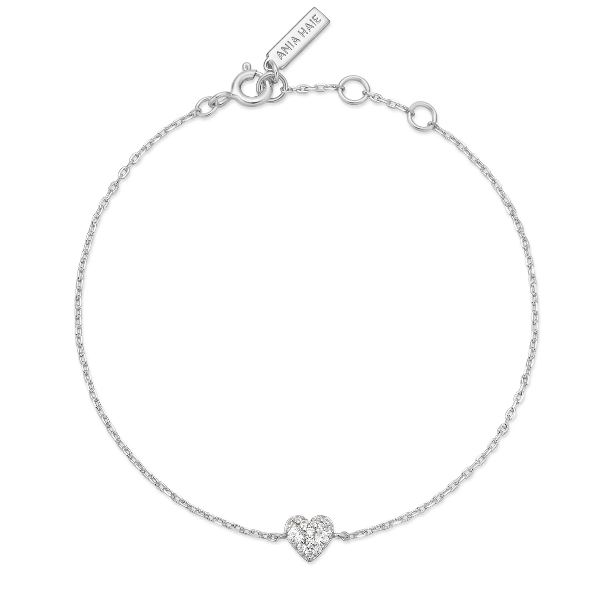 Silver Sweetheart Pav Bracelet B064-01H