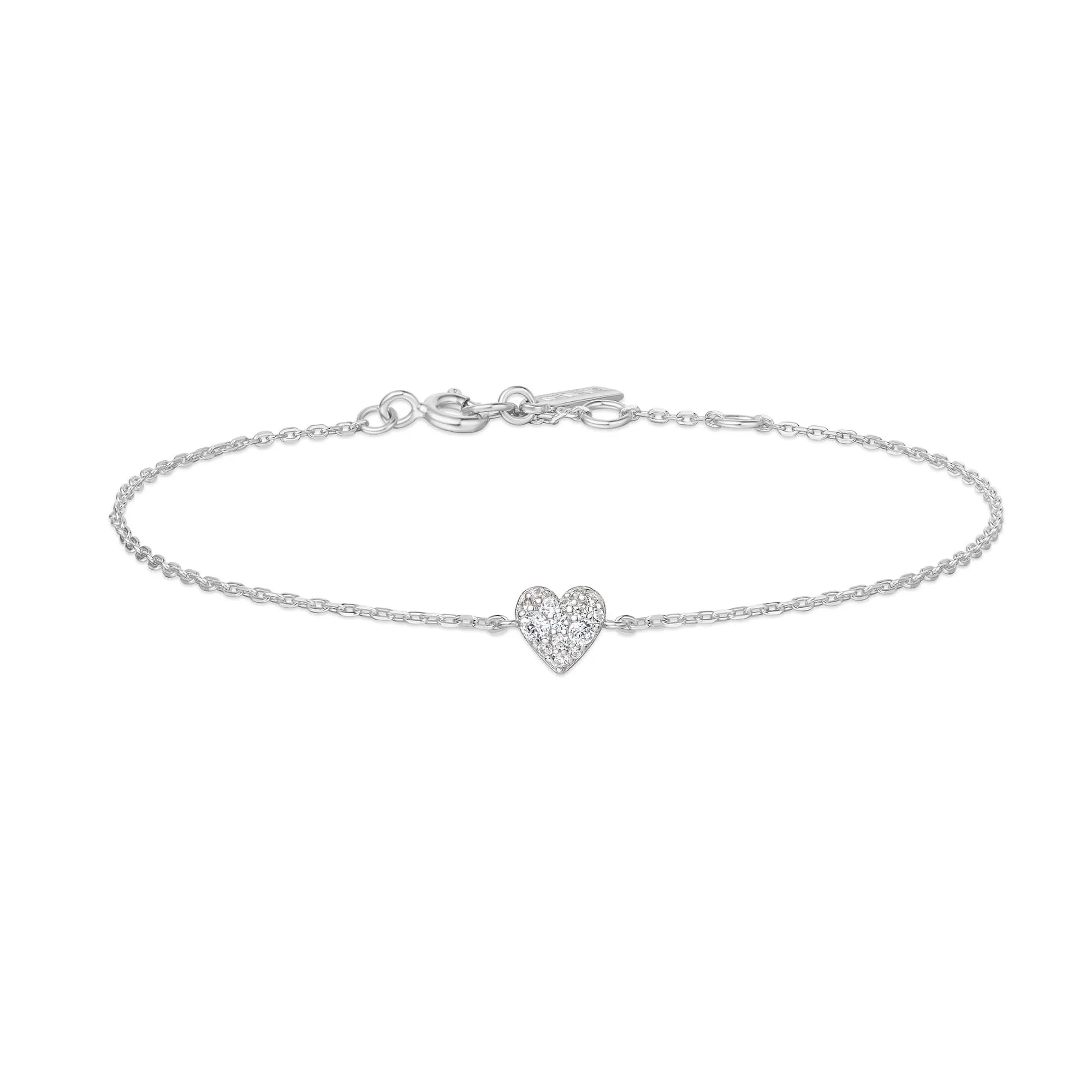 Silver Sweetheart Pav Bracelet B064-01H