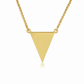 Silver 925 Gold Plated Triangle Charm Necklace - ARN00025GP