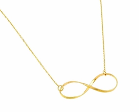 Silver 925 Rhodium Plated Clear CZ Infinity Pendant Necklace - STP01380GP