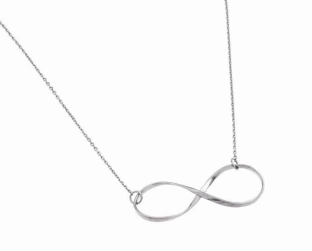 Silver 925 Rhodium Plated Clear CZ Pendant Necklace - STP01380RH