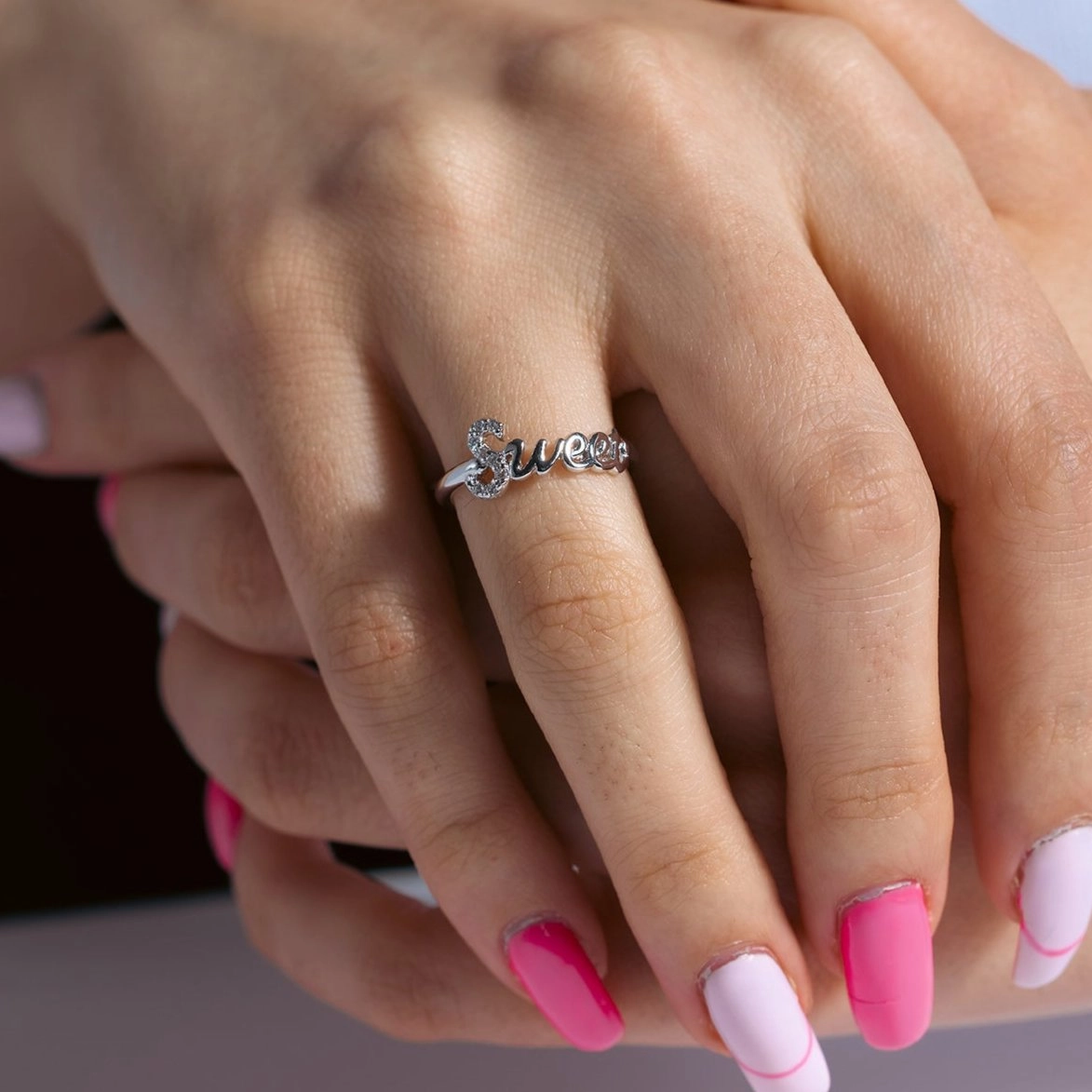 Silver 925 Rhodium Plated Sweet Ring - BGR00930