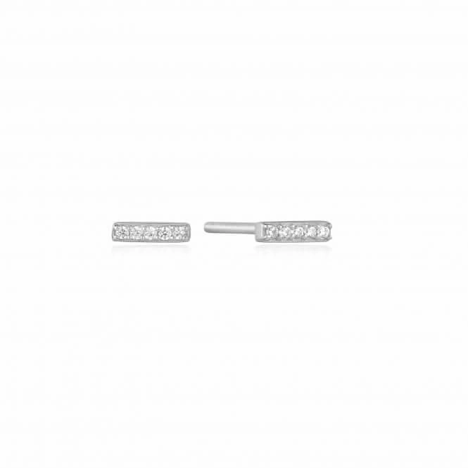 Silver Glam Bar Stud Earrings E037-01H