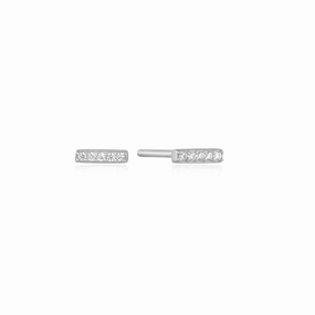 Silver Glam Bar Stud Earrings E037-01H