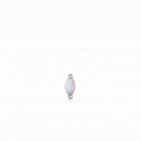 Silver Kyoto Opal Marquise Barbell Single Earring E035-12H