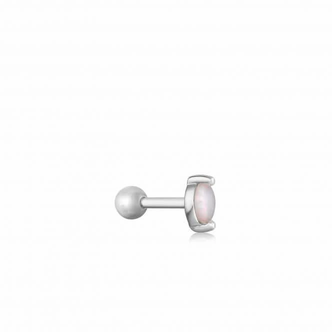 Silver Kyoto Opal Marquise Barbell Single Earring E035-12H