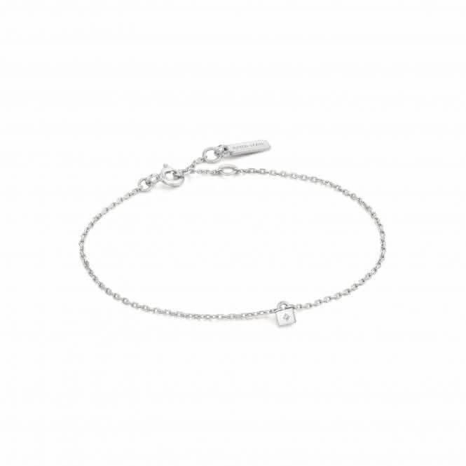 Silver Padlock Bracelet B032-02H