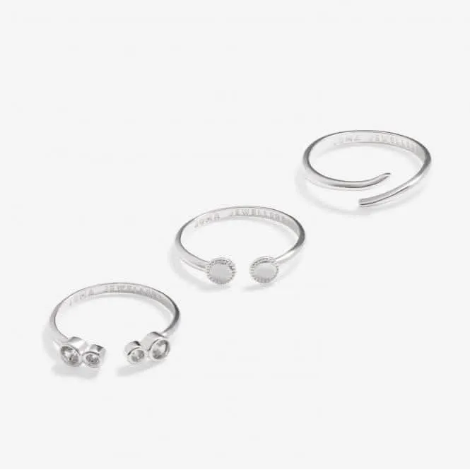 Stacks Of Style Zirconia Silver Plated Set Of 3 Rings 7221