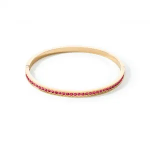 Stainless Steel Crystal Glass Pink Gold Bangle 0127/33-0416