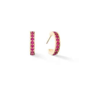 Stainless Steel Crystal Glass Pink Gold Earrings 0127/21-0416