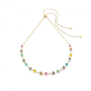 Stainless Steel Crystal Multicolour Spring Necklace  4085/10-1527