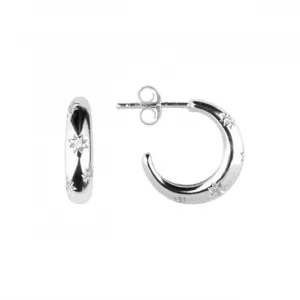 Star set Zirconia 15mm Stud Hoop Earrings 5394CZ