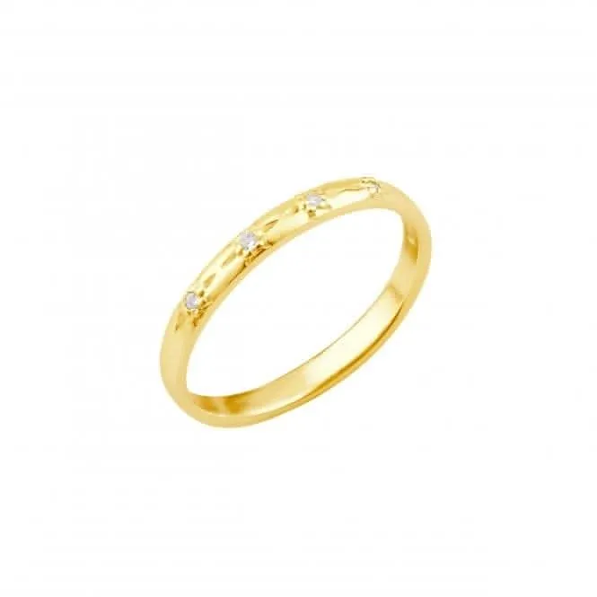 Star set Zirconia Gold Plated Band Ring 1349GCZ