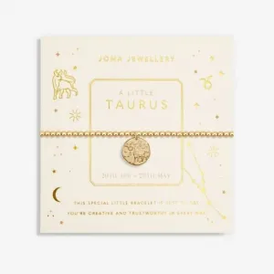 Star Sign A Little Taurus Gold Plated 17.5cm Stretch Bracelet 6804