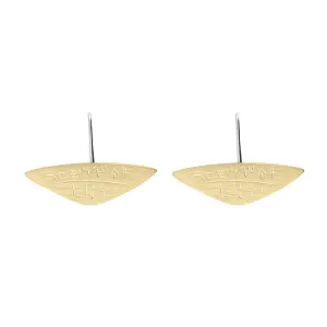 Sterling Silver and Yellow Gold Plated Monika Wide Triangle Teardrop Earrings D