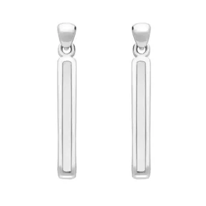 Sterling Silver Bauxite Short Slim Drop Earrings
