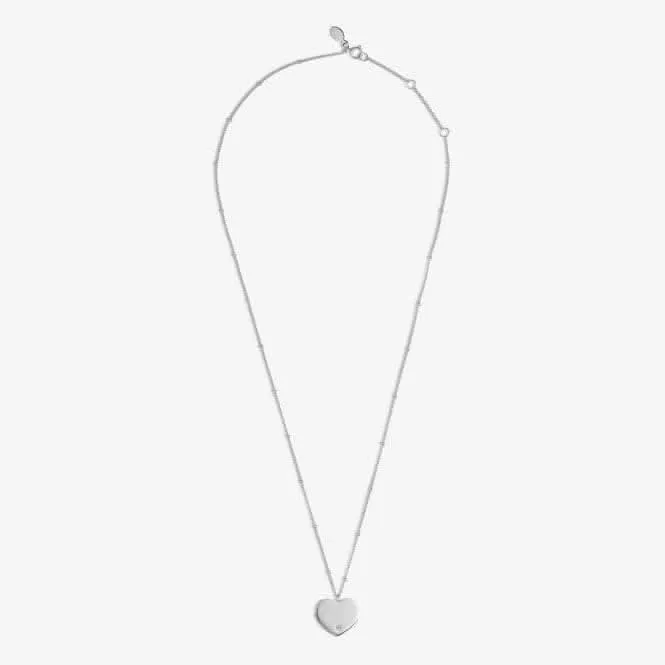 Sterling Silver Beautiful Friend Heart Zirconia 46cm   5cm Necklace JJS0018
