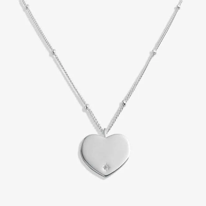 Sterling Silver Beautiful Friend Heart Zirconia 46cm   5cm Necklace JJS0018
